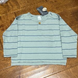 NWT Size 2T Modern Moment Striped Green and Blue Long Sleeve